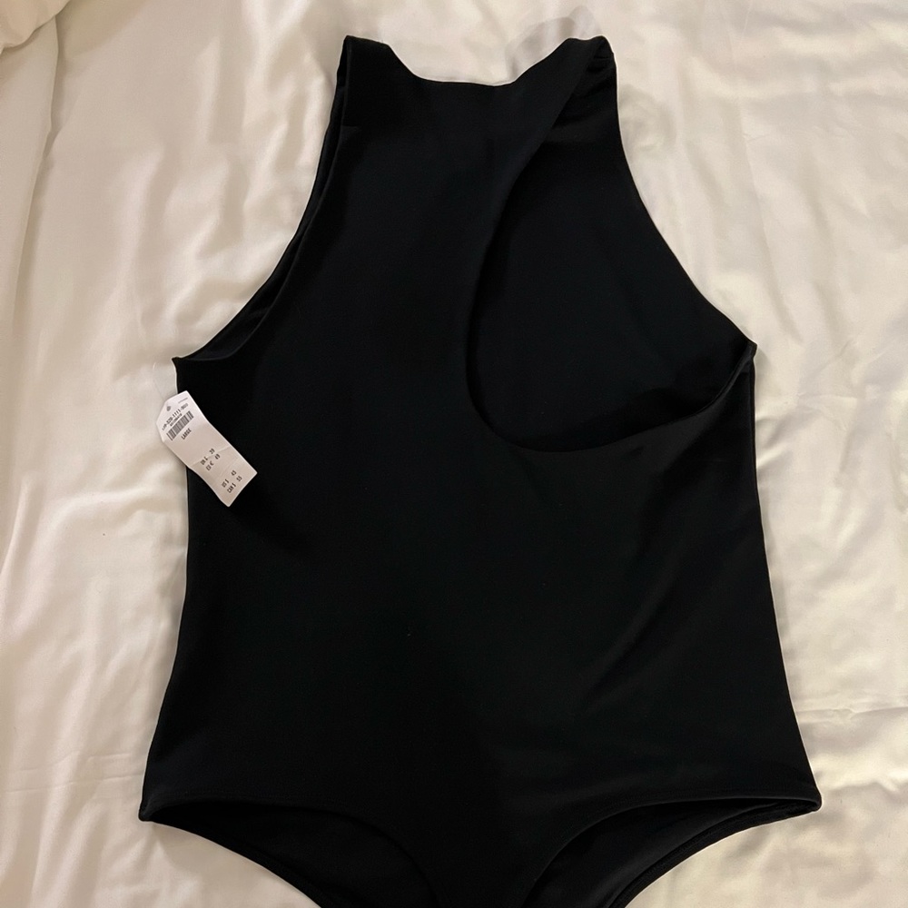 Abercrombie & Fitch A&F black asymmetrical black bodysuit. Brand new with tags.